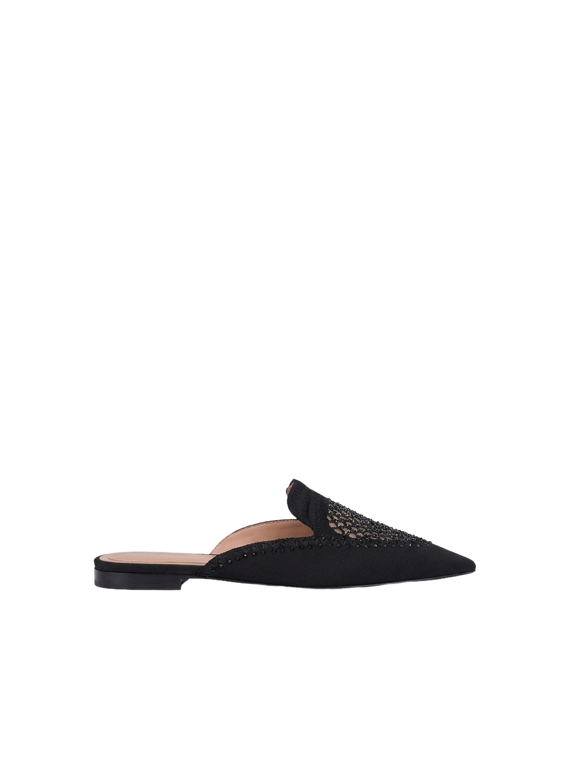 Mia satin mules with rhinestone embroidery - Dark Grey