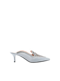 Sabots en satin avec broderie strass - Fantasy Light Blue