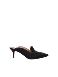 Sabots 75 en satin avec broderie strass - Dark Grey