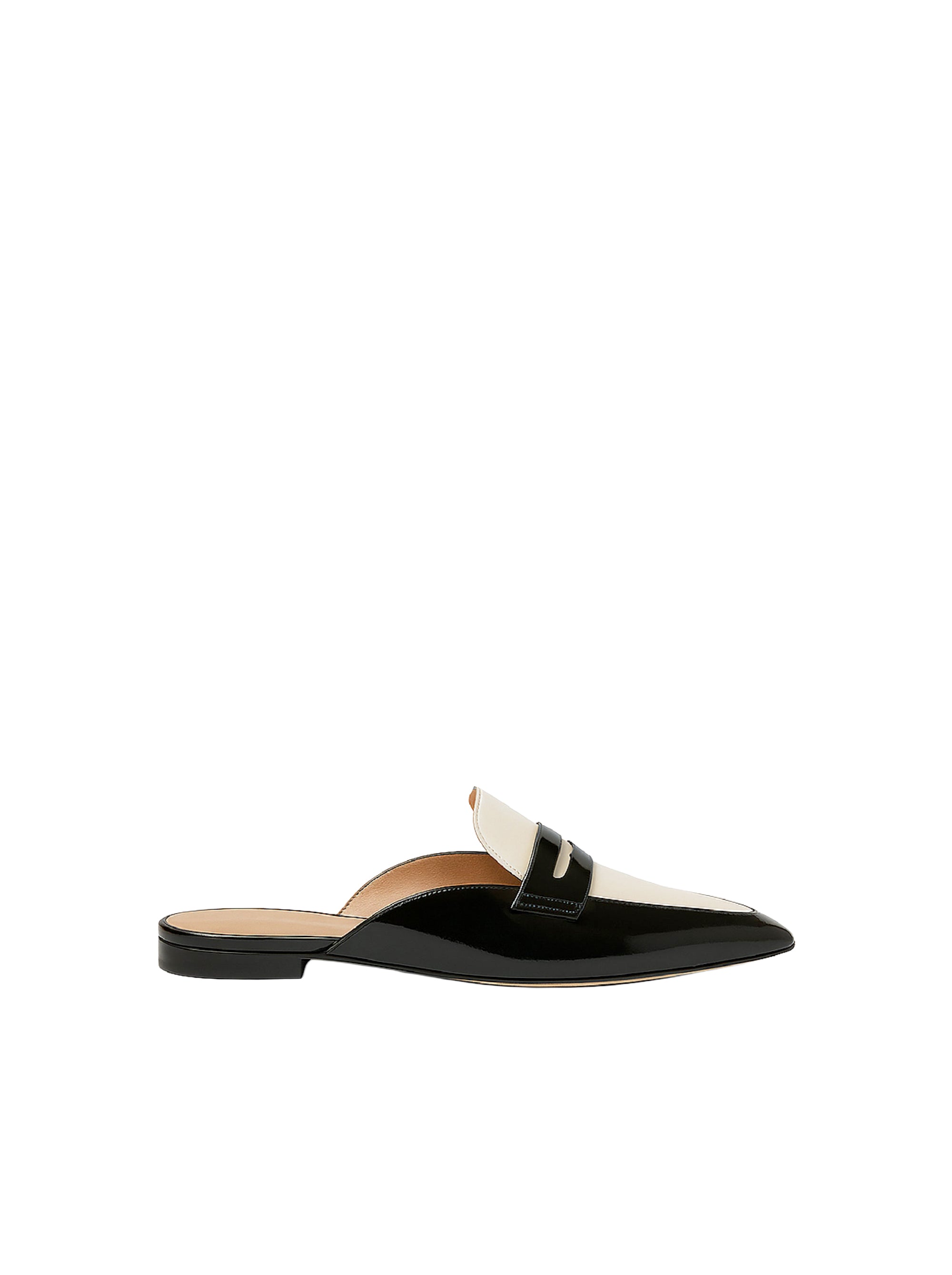 Mules pointues en cuir avec détail métallique - Dark Grey
