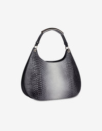 Sac hobo en cuir imprimé bicolore dégradé - Dark Grey