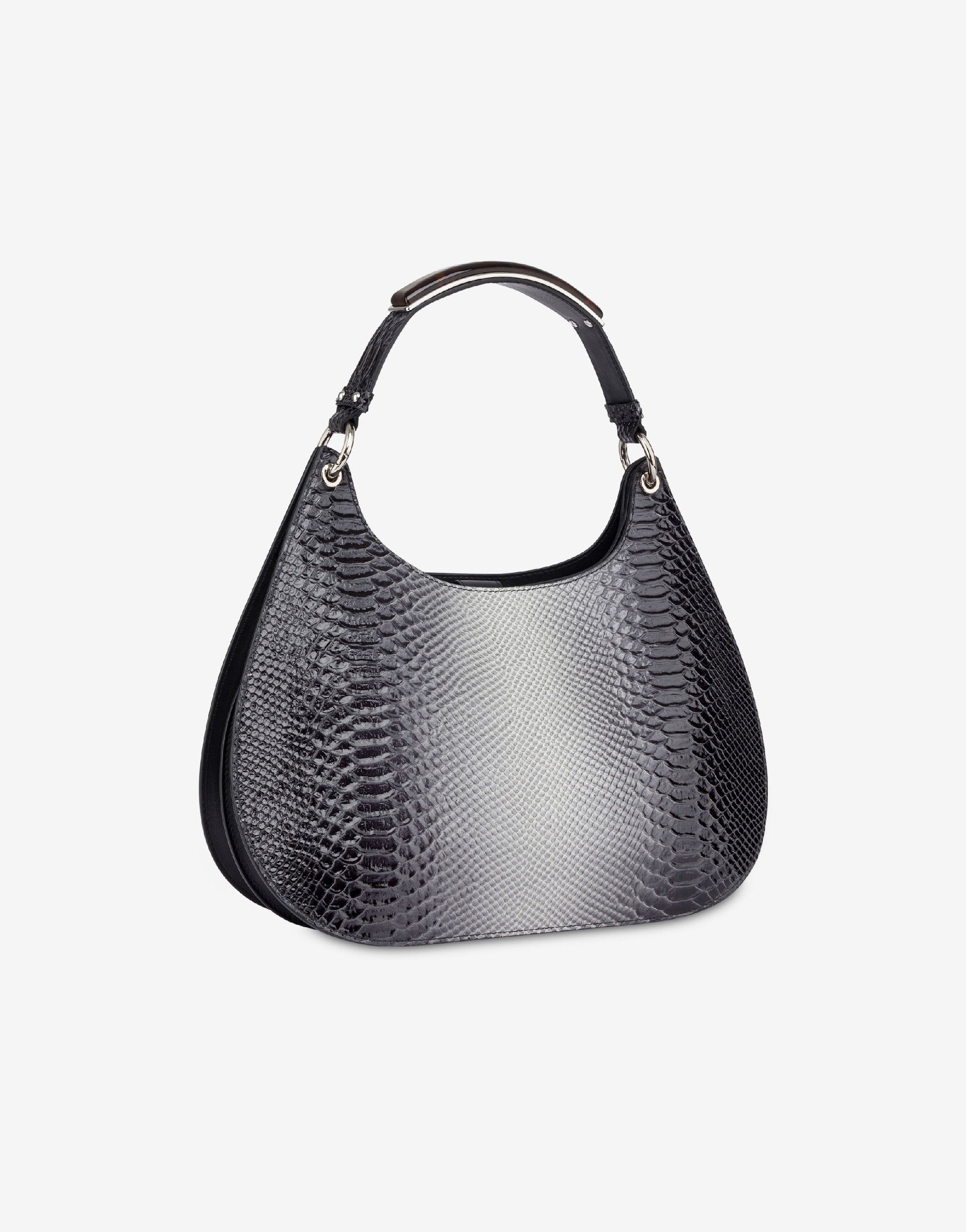 Sac hobo en cuir imprimé bicolore dégradé - Dark Grey