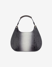 Sac hobo en cuir imprimé bicolore dégradé - Dark Grey