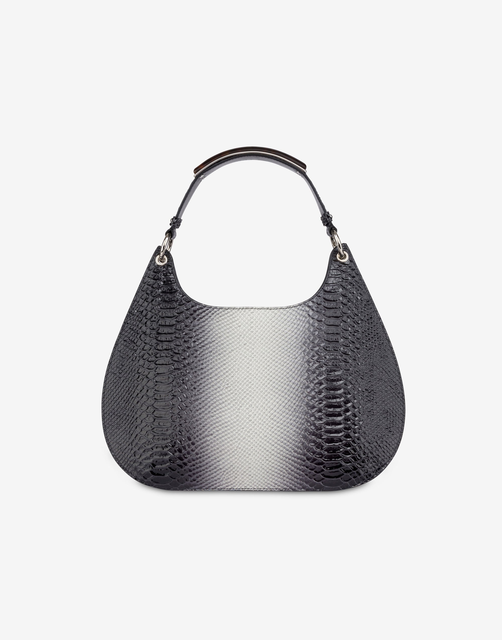 Sac hobo en cuir imprimé bicolore dégradé - Dark Grey