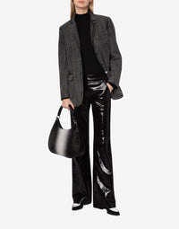Sac hobo en cuir imprimé bicolore dégradé - Dark Grey