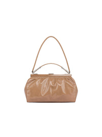 Sac à bandoulière en cuir brillant - Beige