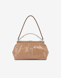 Sac à bandoulière en cuir brillant - Beige