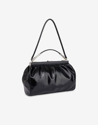 Sac à bandoulière en daim brillant - Black