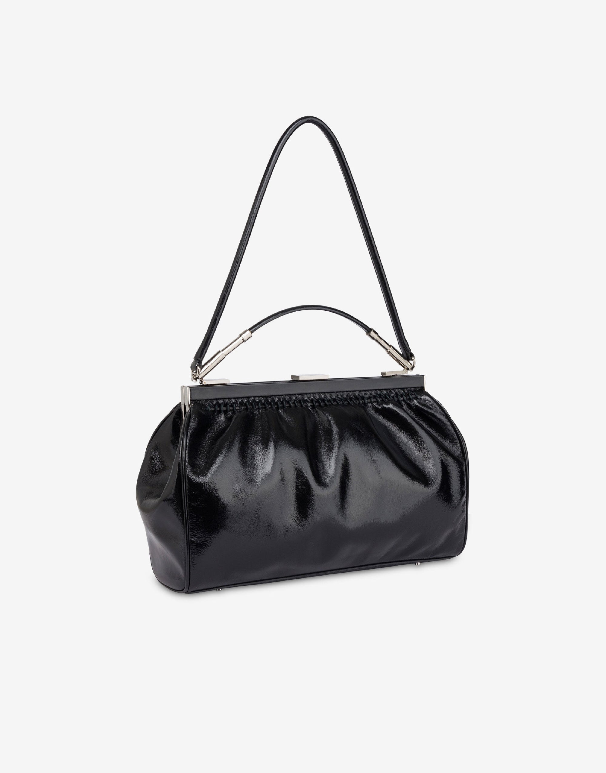 Sac à bandoulière en daim brillant - Black