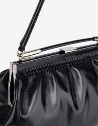 Sac à bandoulière en daim brillant - Black