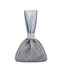 Sac seau en satin avec broderie en strass - Fantasy Light Blue