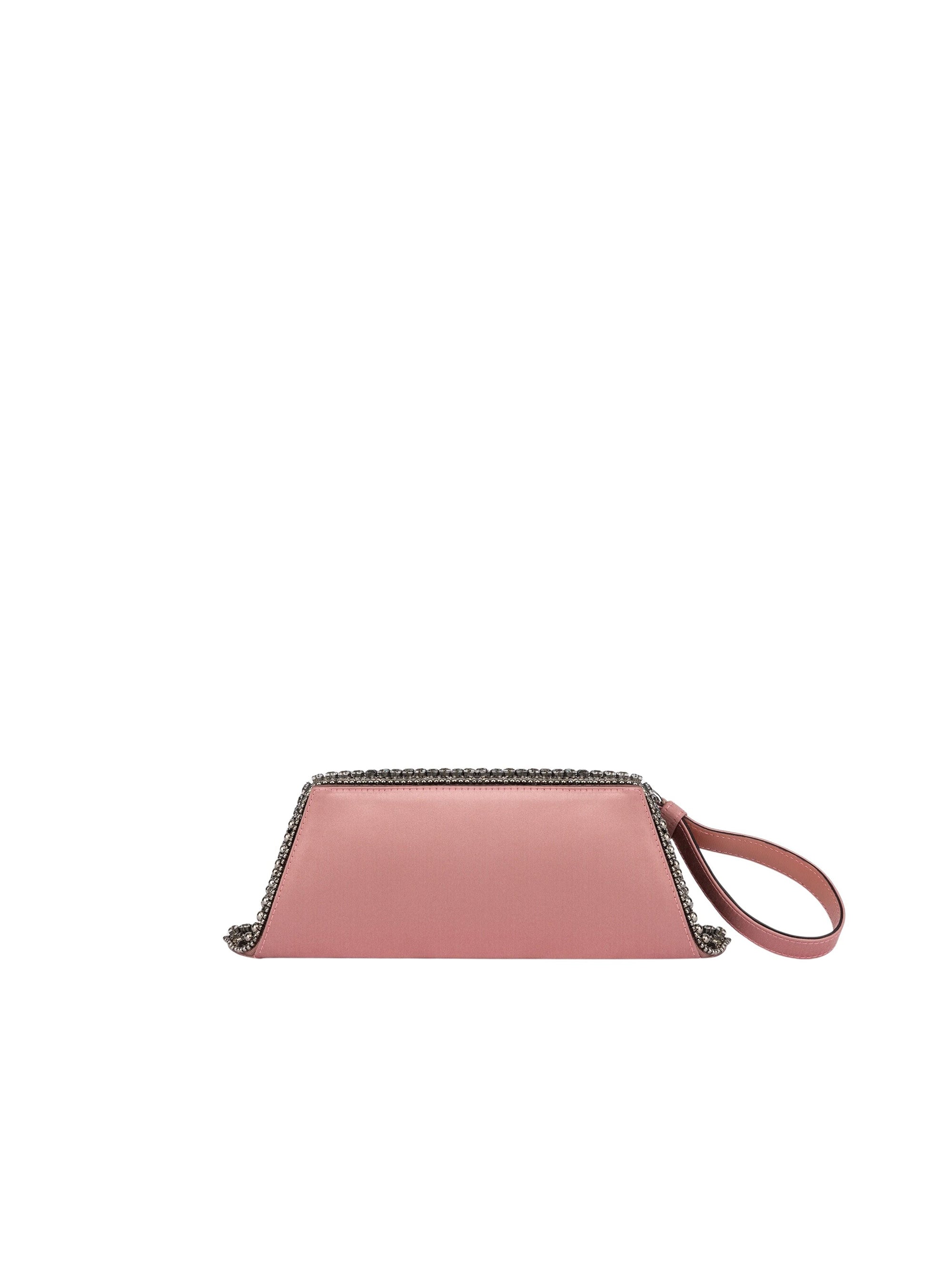 Pochette en satin avec broderie perles et strass - Fantasy Purple