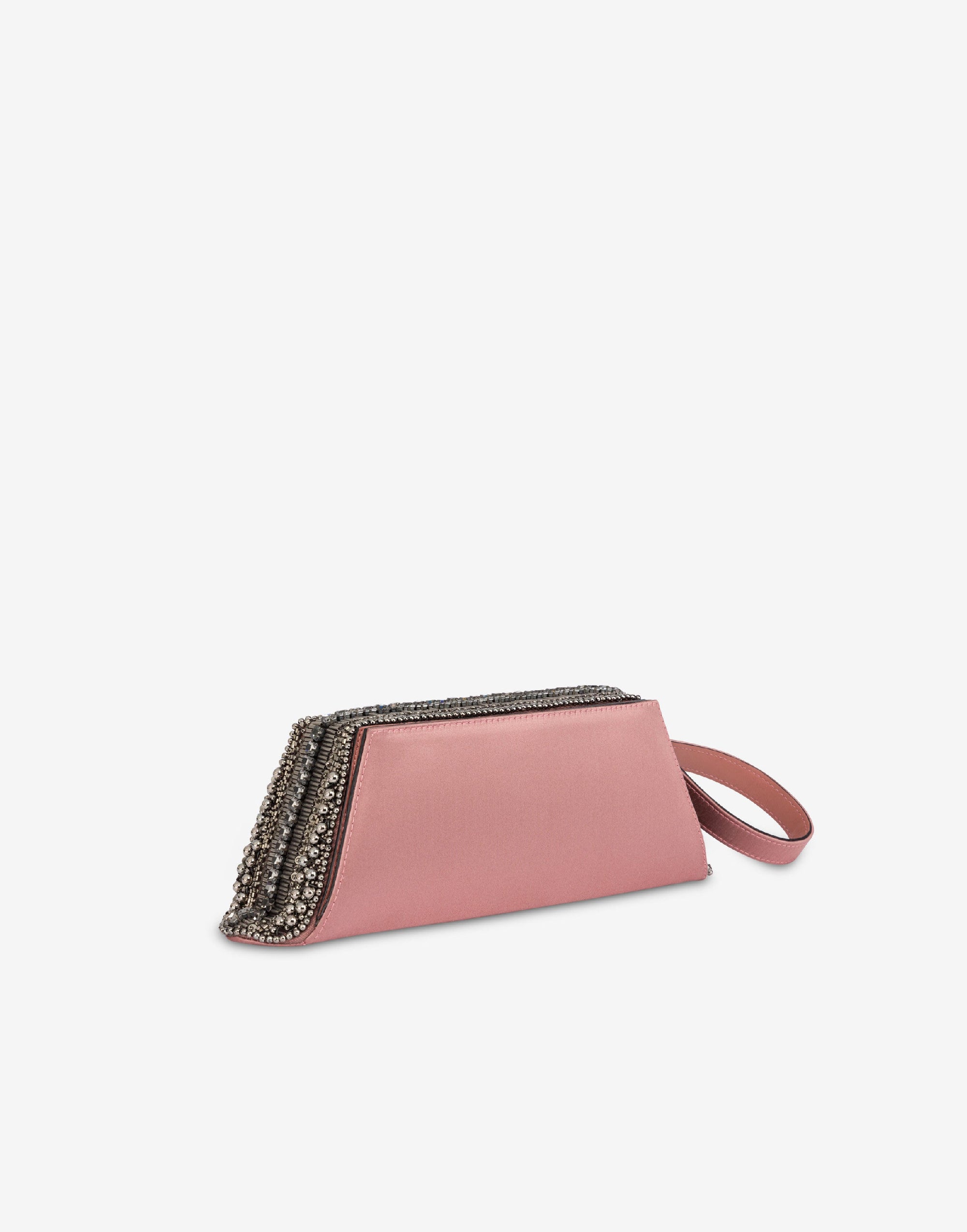 Pochette en satin avec broderie perles et strass - Fantasy Purple