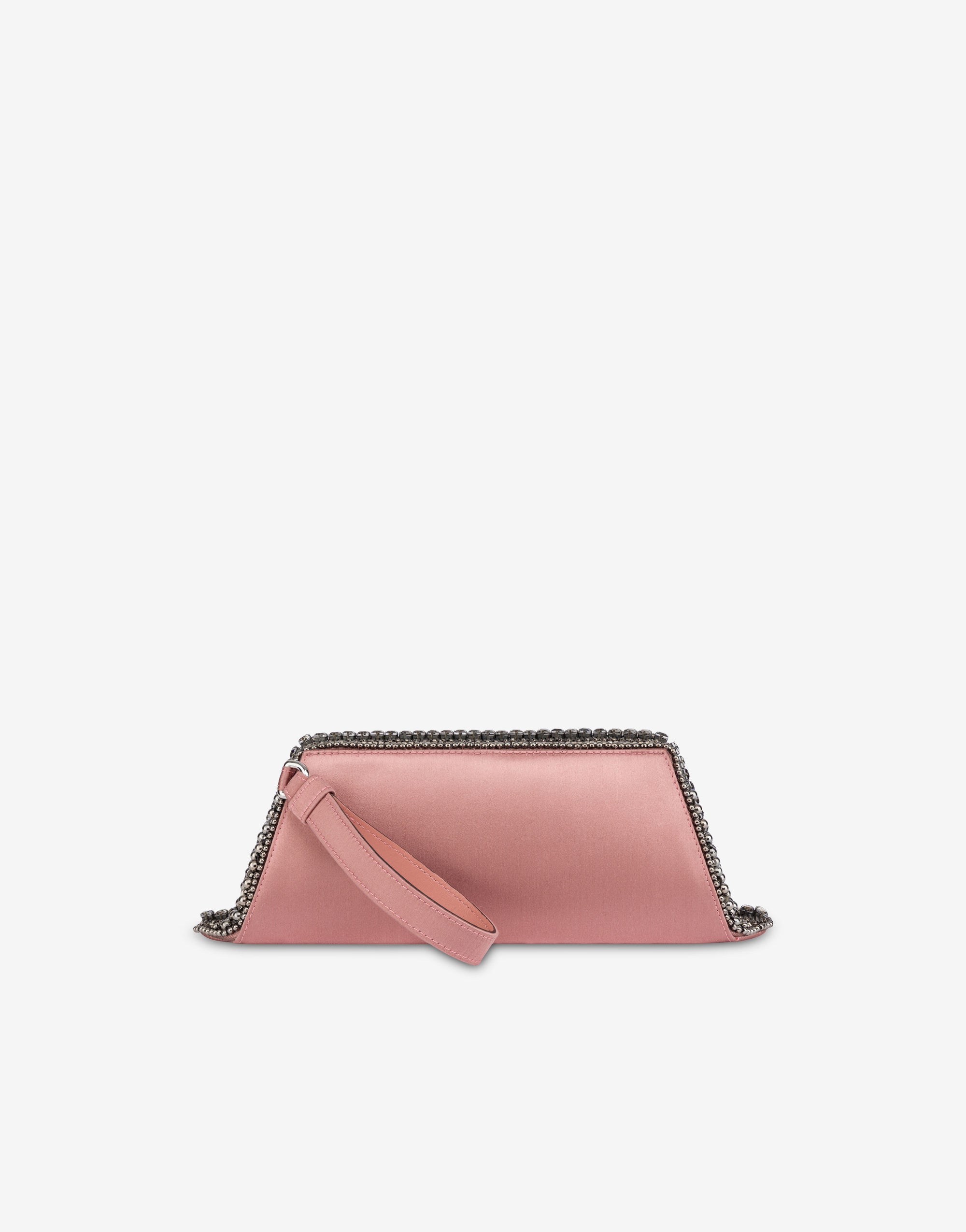 Pochette en satin avec broderie perles et strass - Fantasy Purple