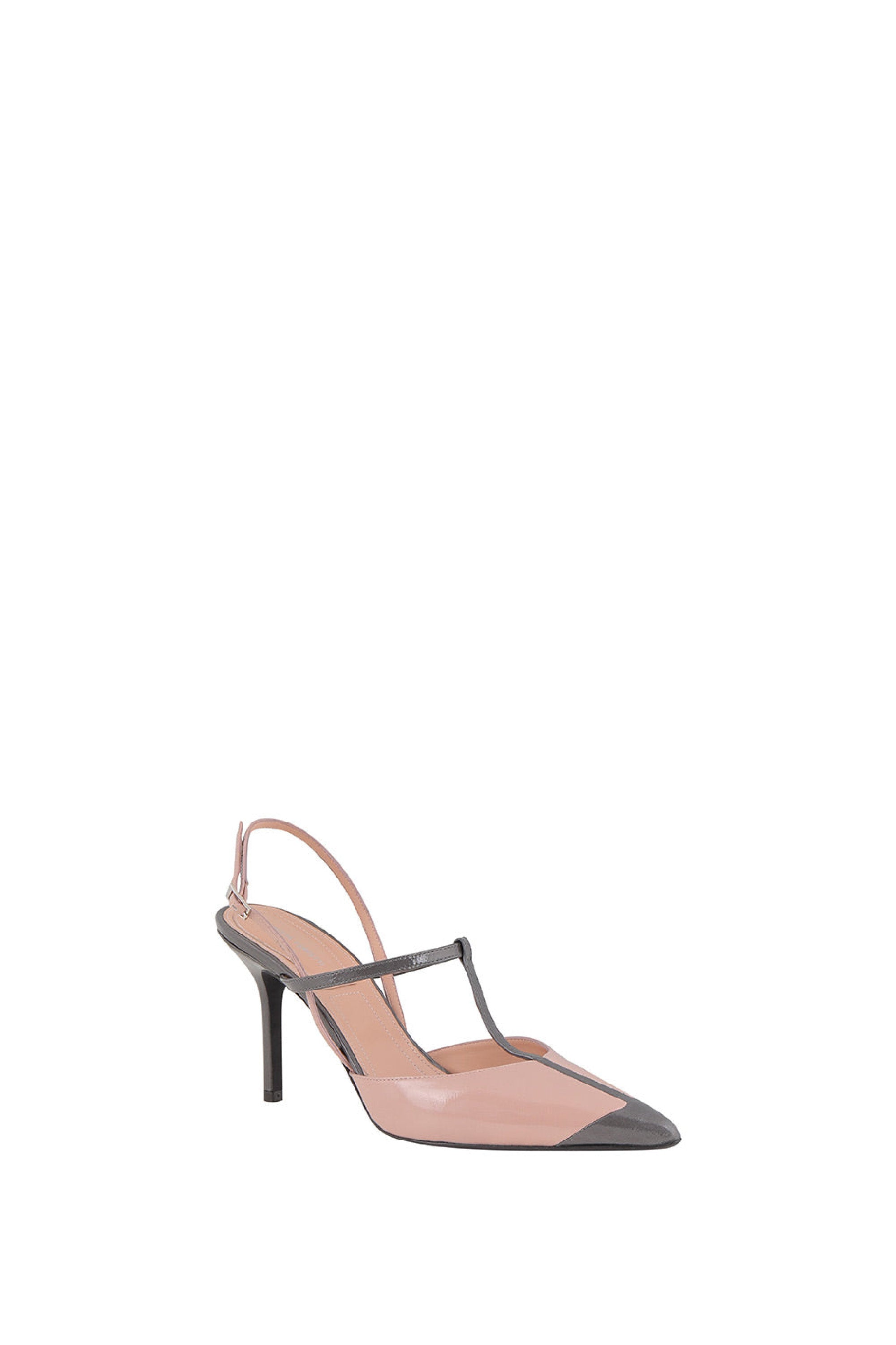 Slingback 85 en cuir brillant bicolore 90's - Grey