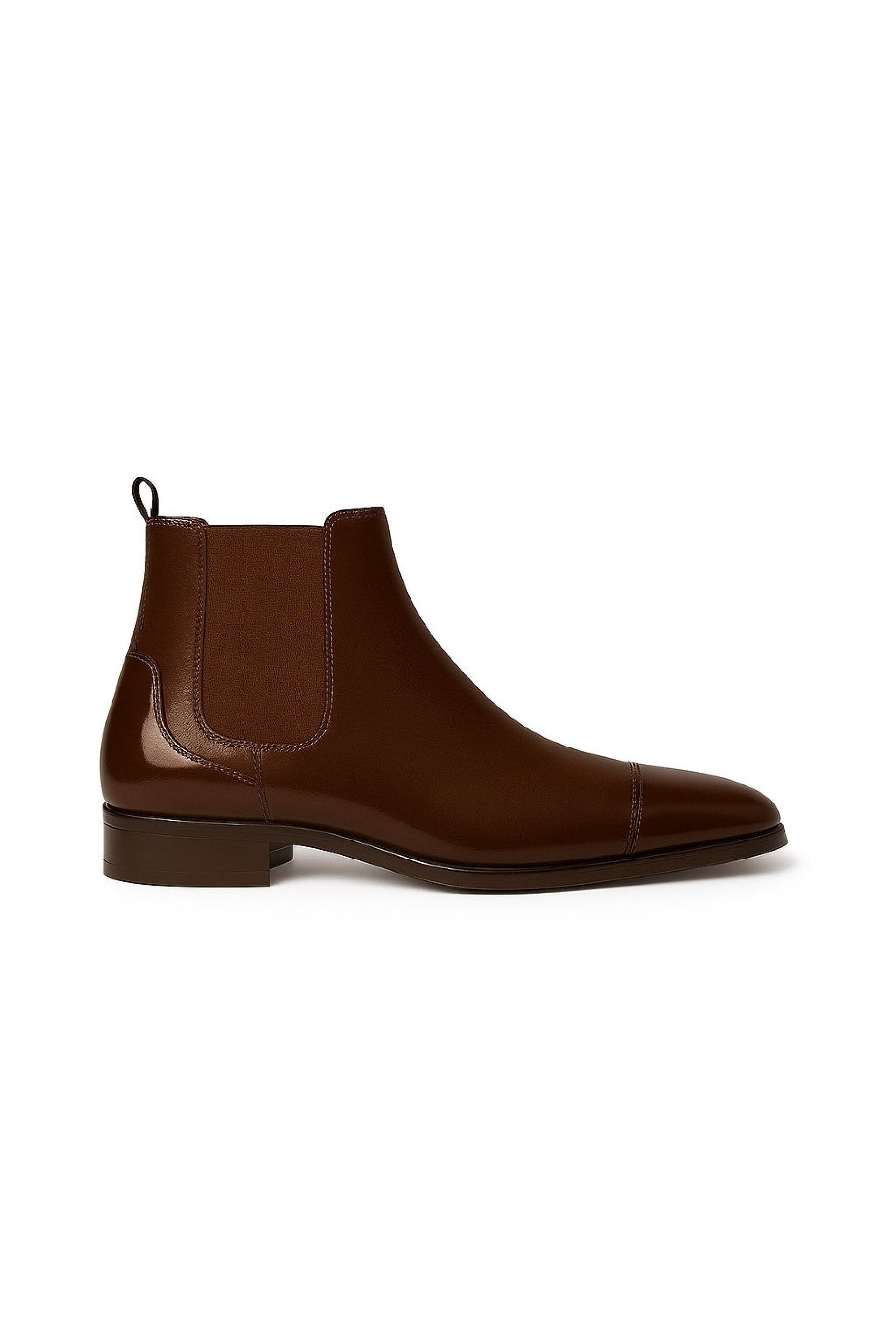 Bottines en cuir avec élastiques latéraux - Fantasy Brown