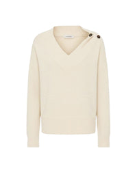Pull à col v en cachemire - Ivory