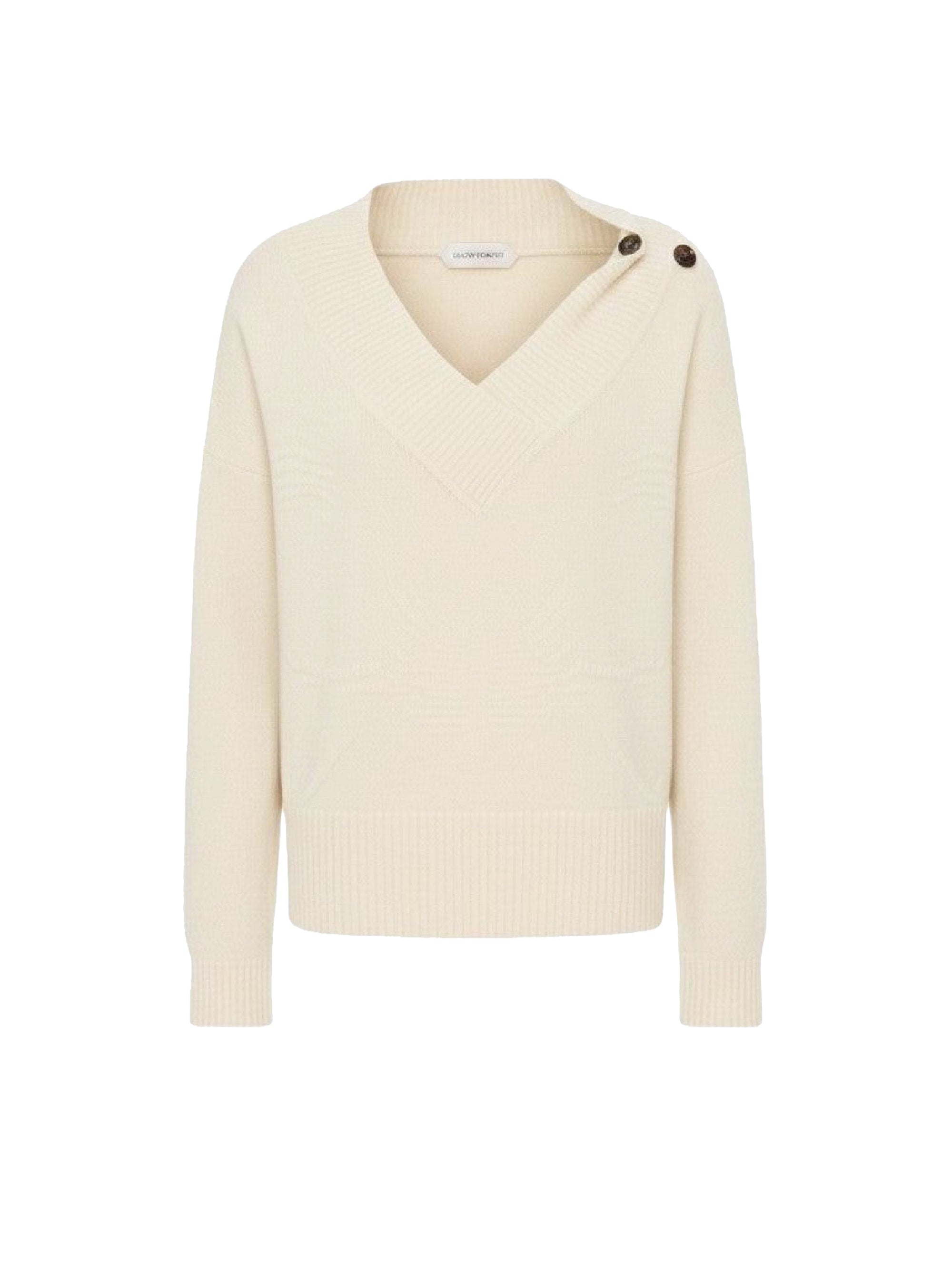 Pull à col v en cachemire - Ivory