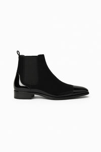 Bottines en cuir avec élastiques latéraux - Dark Grey