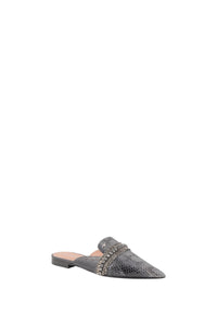 Mules pointues en cuir imprimé - Dark Grey