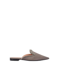 Mules Mia en satin avec broderie effet bijou - Dark Grey