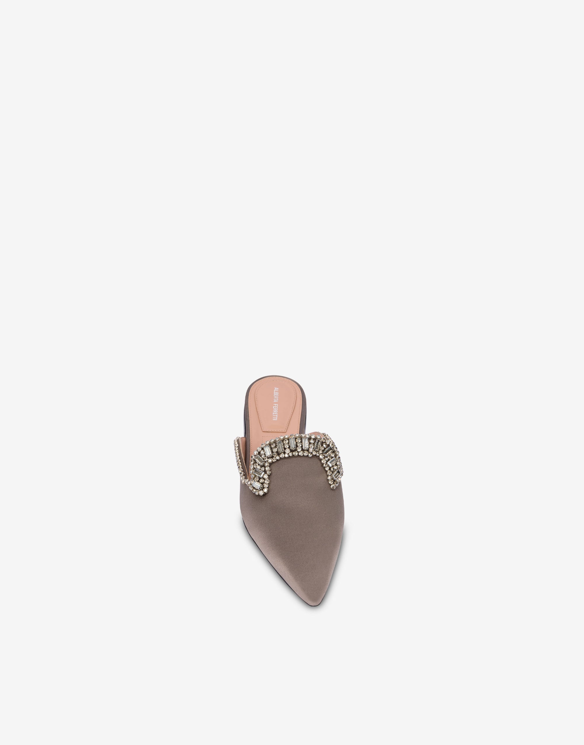 Mules Mia en satin avec broderie effet bijou - Dark Grey