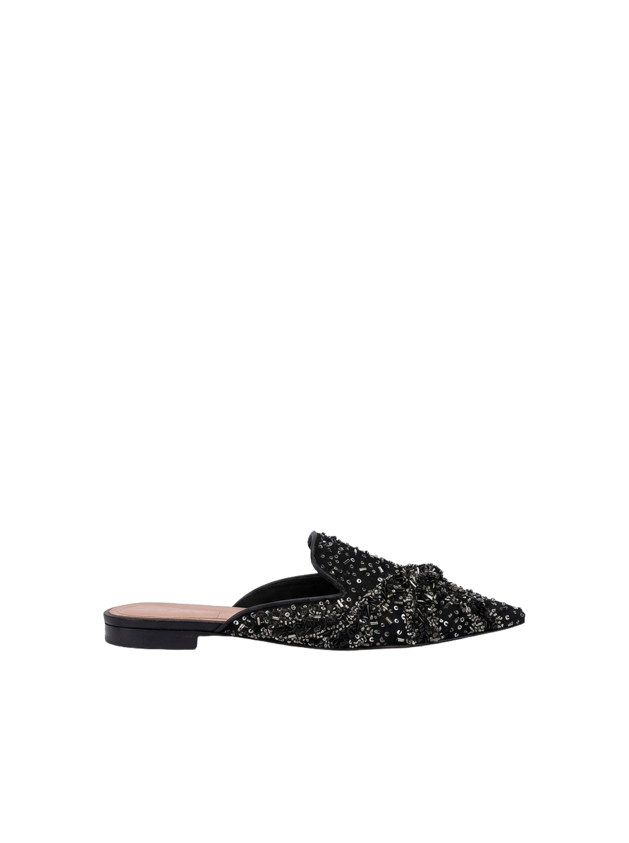 Mules Mia en filet avec sequins et perles - Dark Grey