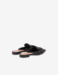 Mules Mia en filet avec sequins et perles - Dark Grey
