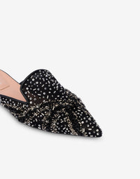 Mules Mia en filet avec sequins et perles - Dark Grey