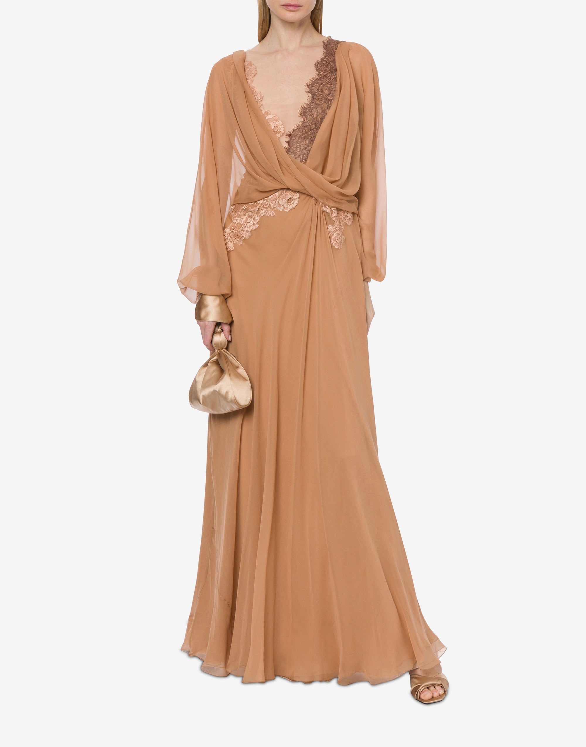 Sac seau en satin - Beige