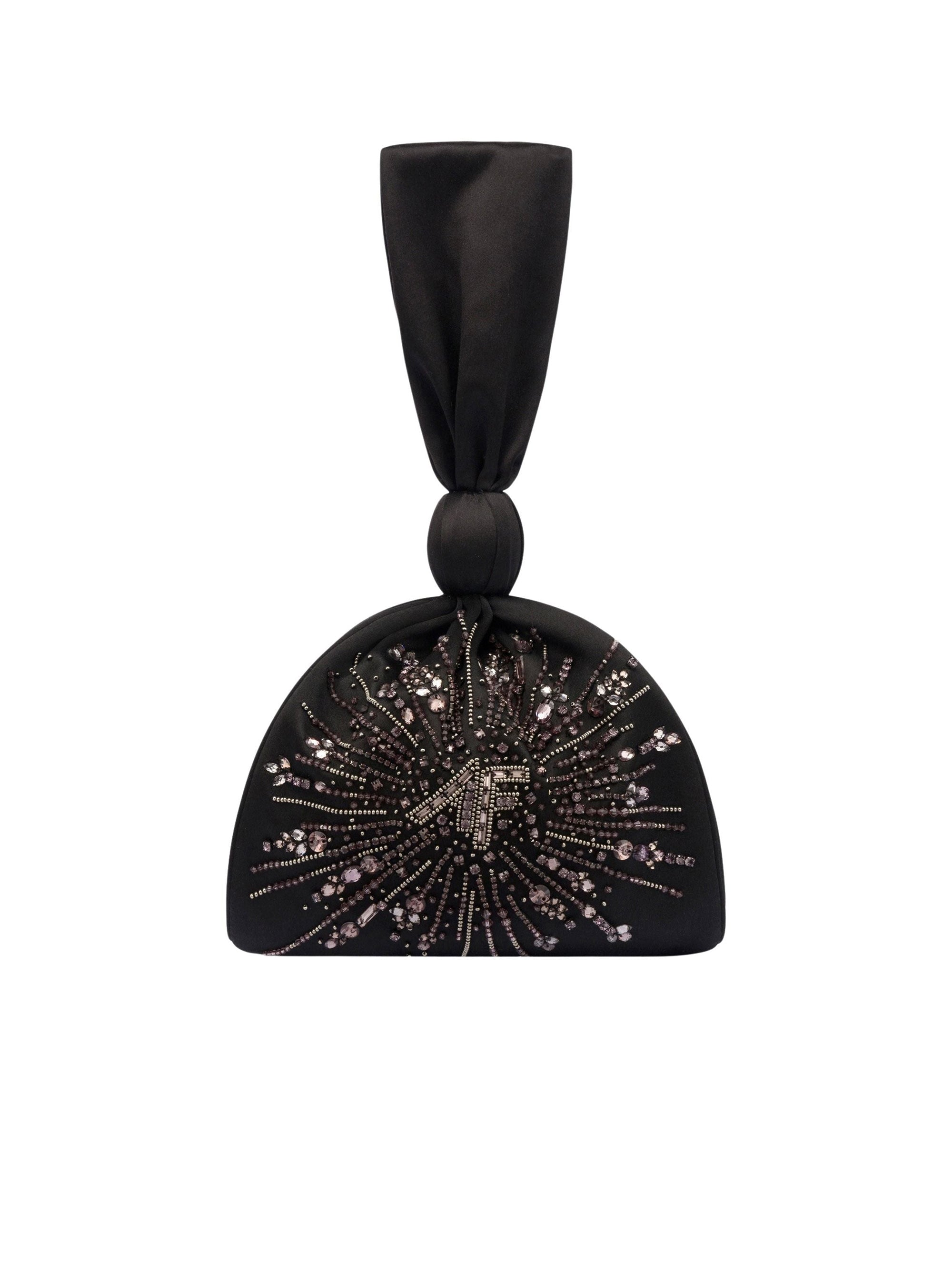Sac seau avec broderie en satin - Dark Grey