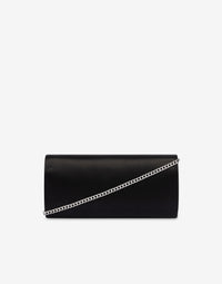 Pochette en satin avec broderie perles et strass - Dark Grey
