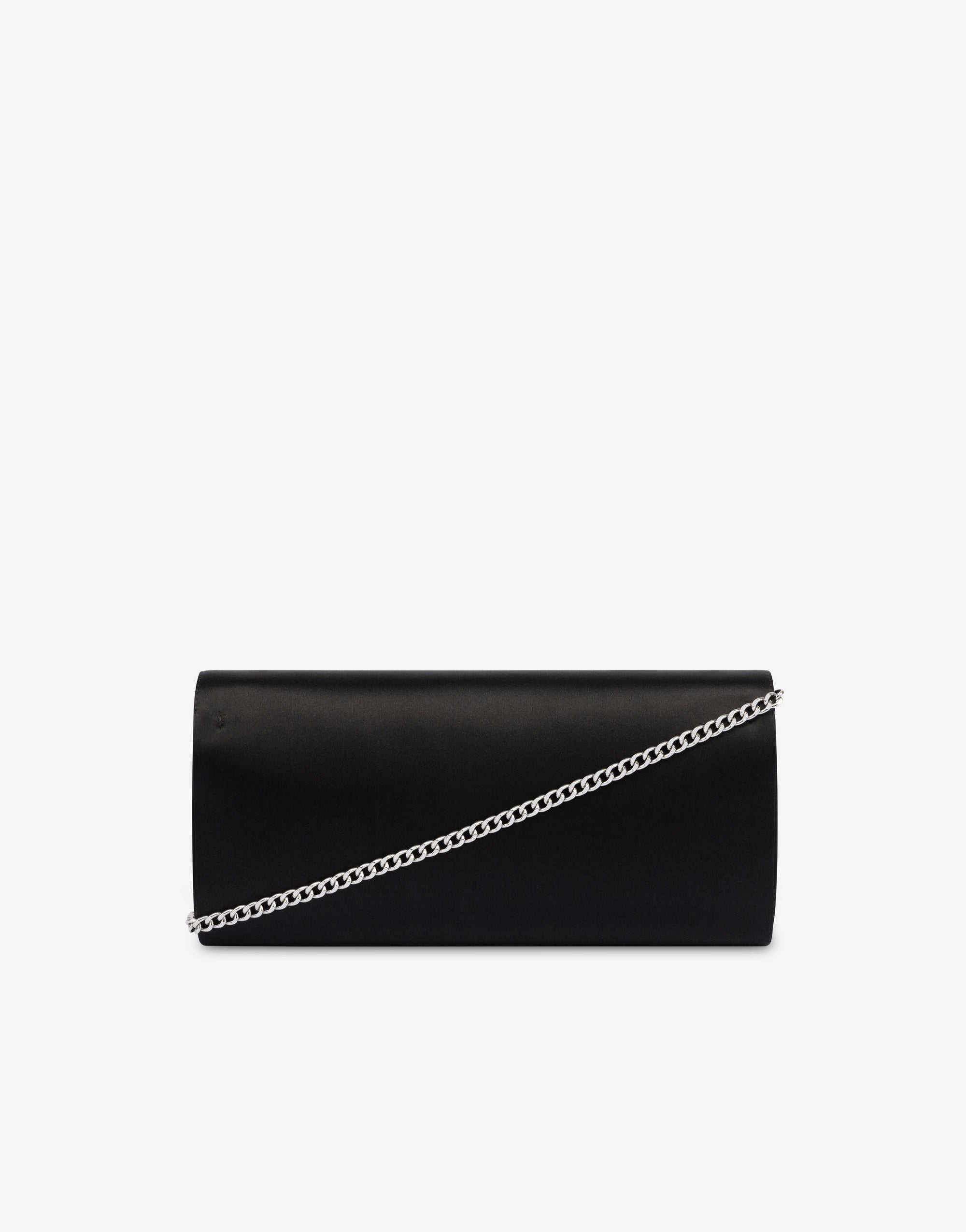 Pochette en satin avec broderie perles et strass - Dark Grey
