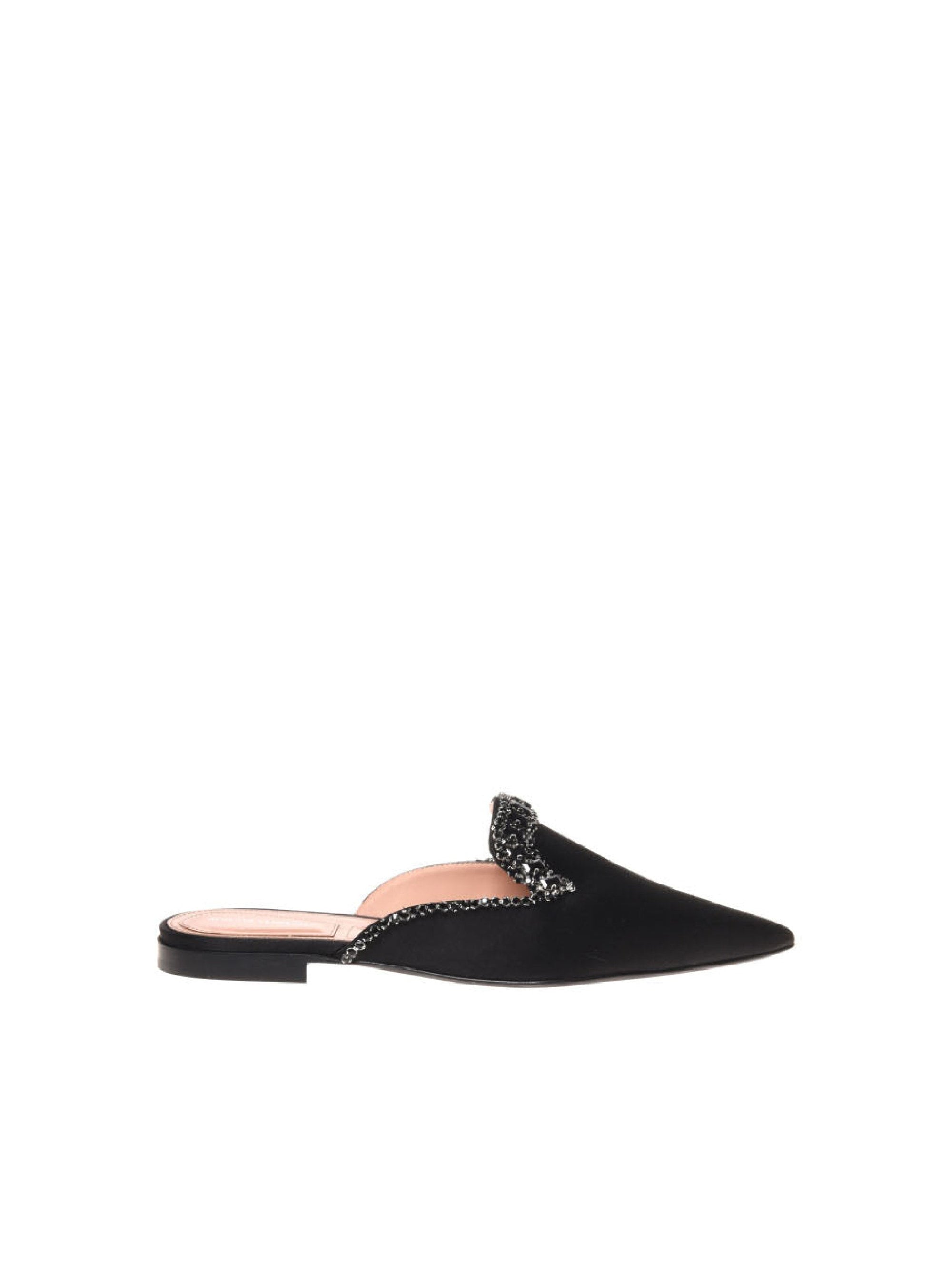 Mules Mia en satin avec broderie effet bijou - Dark Grey