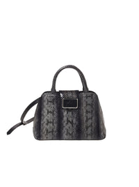 Sac à main en cuir imprimé avec silhouette structurée - Dark Grey
