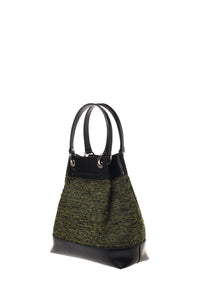 Sac seau en tweed - Green