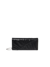 Pochette en cuir avec chaînette - Black