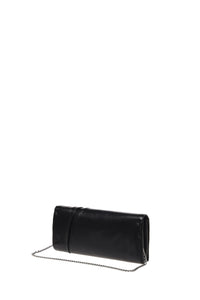Pochette en cuir avec chaînette - Black