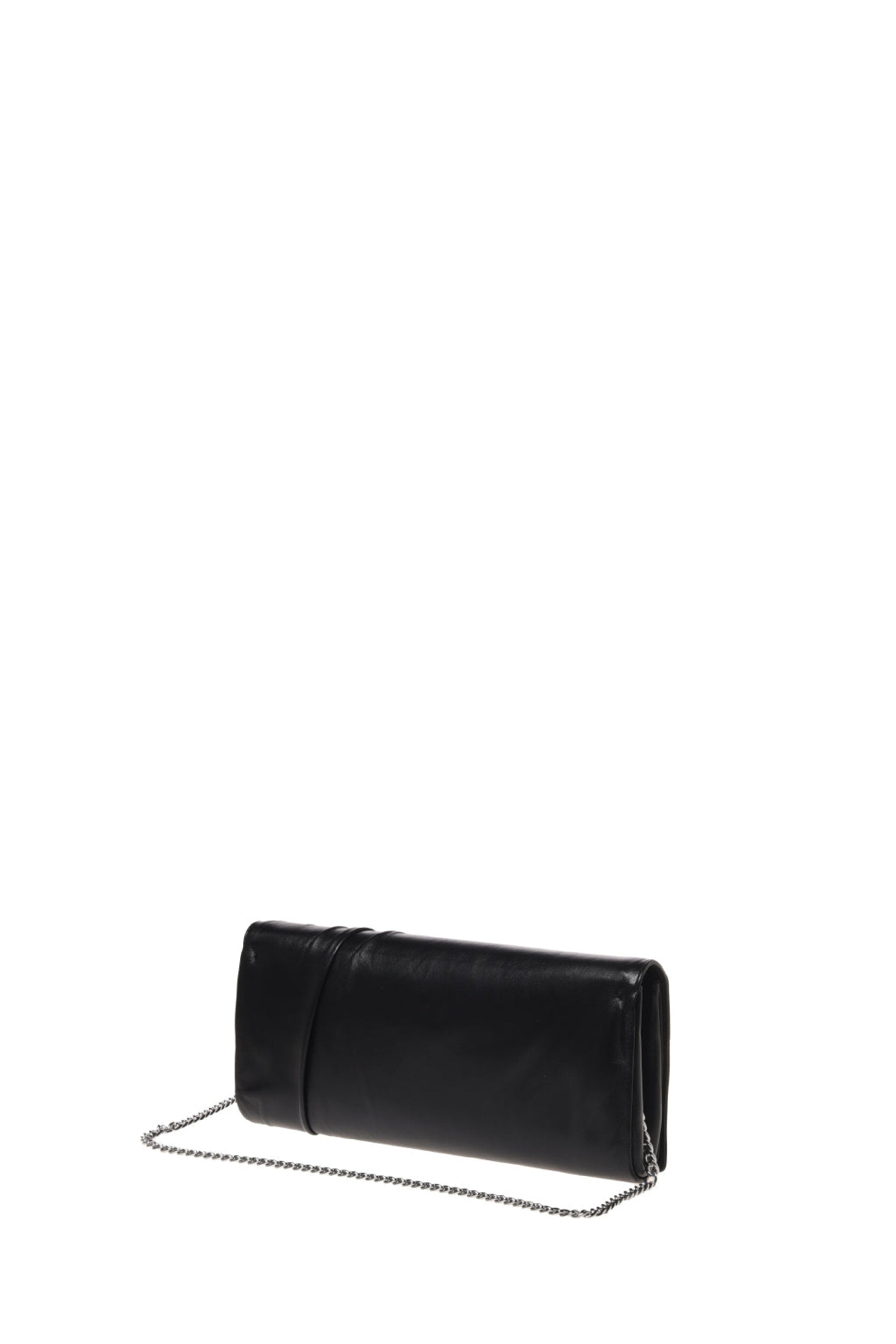 Pochette en cuir avec chaînette - Black