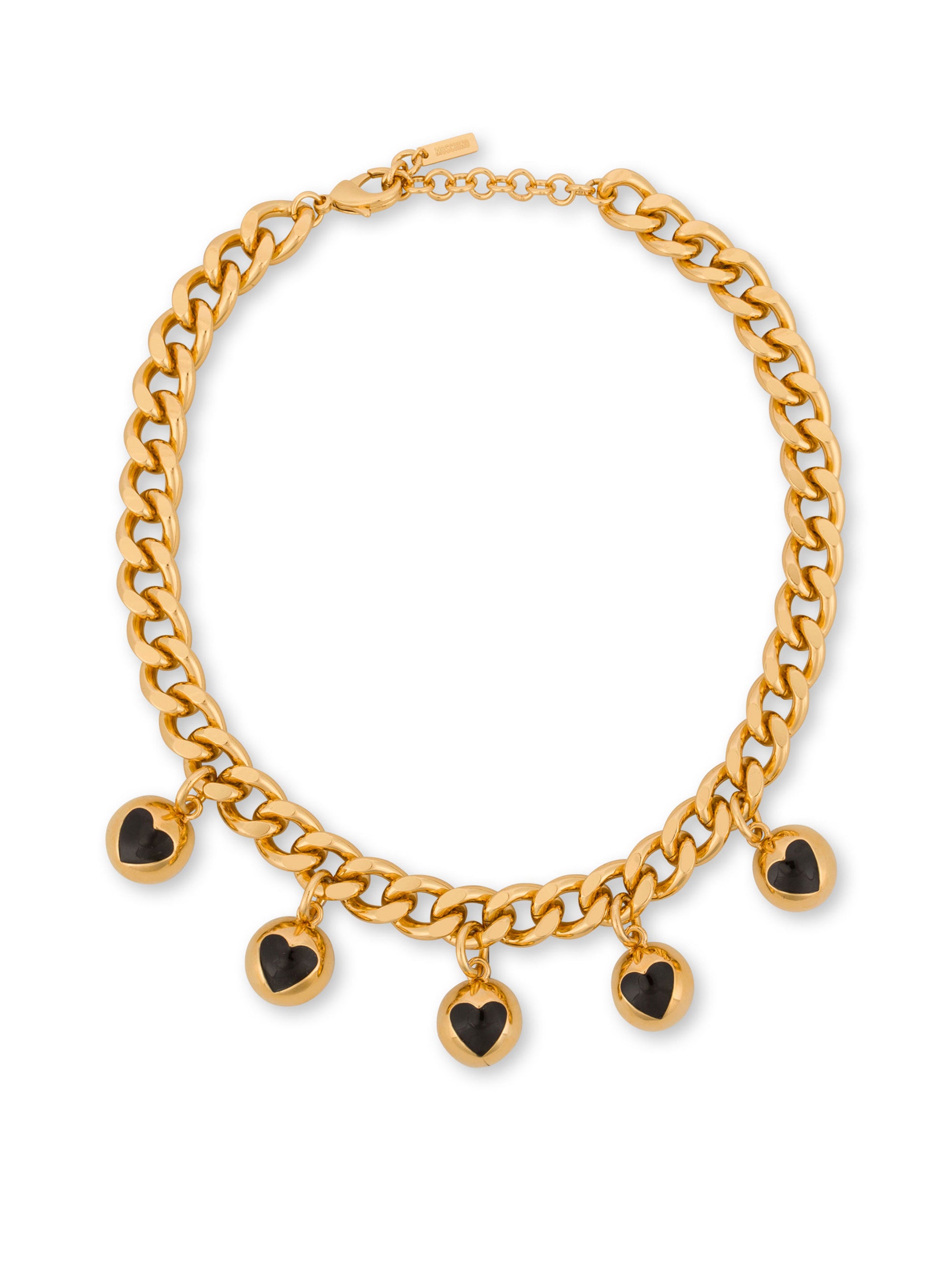 Bijoux necklace with 5 heart buttons - Gold