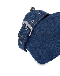 Moschino Heartbeat denim bag with logo - Blue