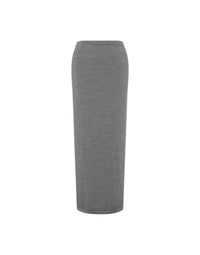 Jupe longue en laine mérinos - Beige