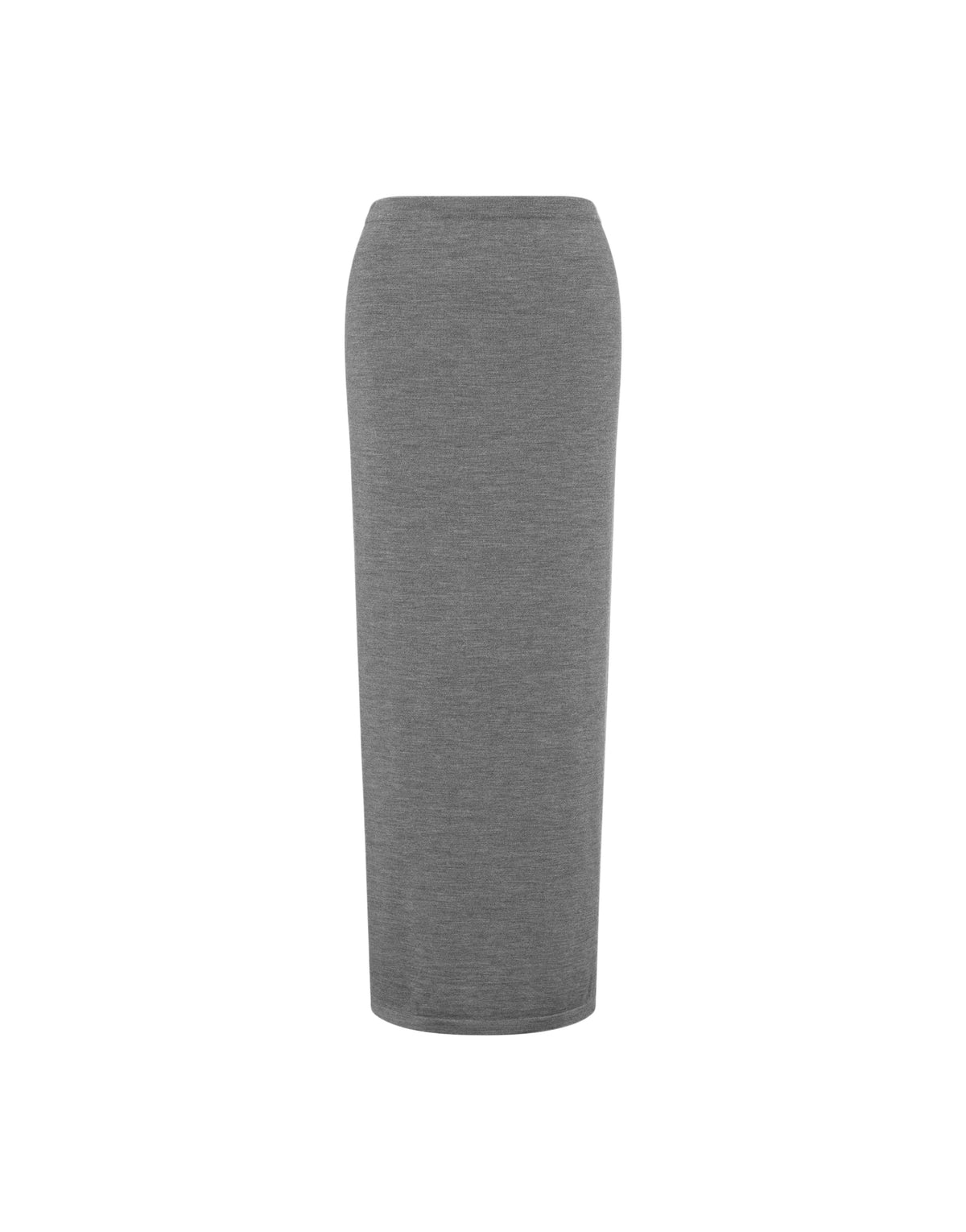 Jupe longue en laine mérinos - Beige