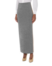 Jupe longue en laine mérinos - Beige