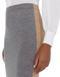 Jupe longue en laine mérinos - Beige