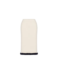 Jupe midi droite en laine - White