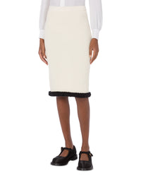 Jupe midi droite en laine - White
