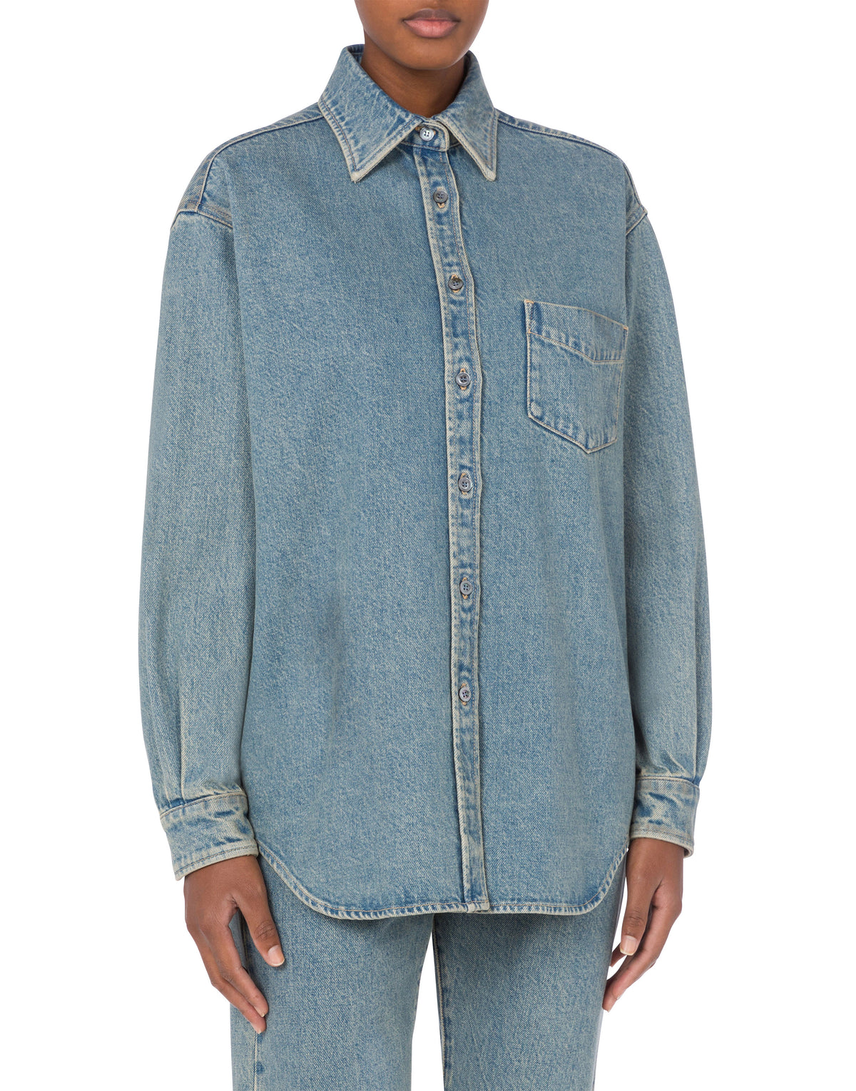Chemise à poche en denim - Blue