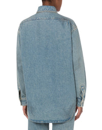 Chemise à poche en denim - Blue