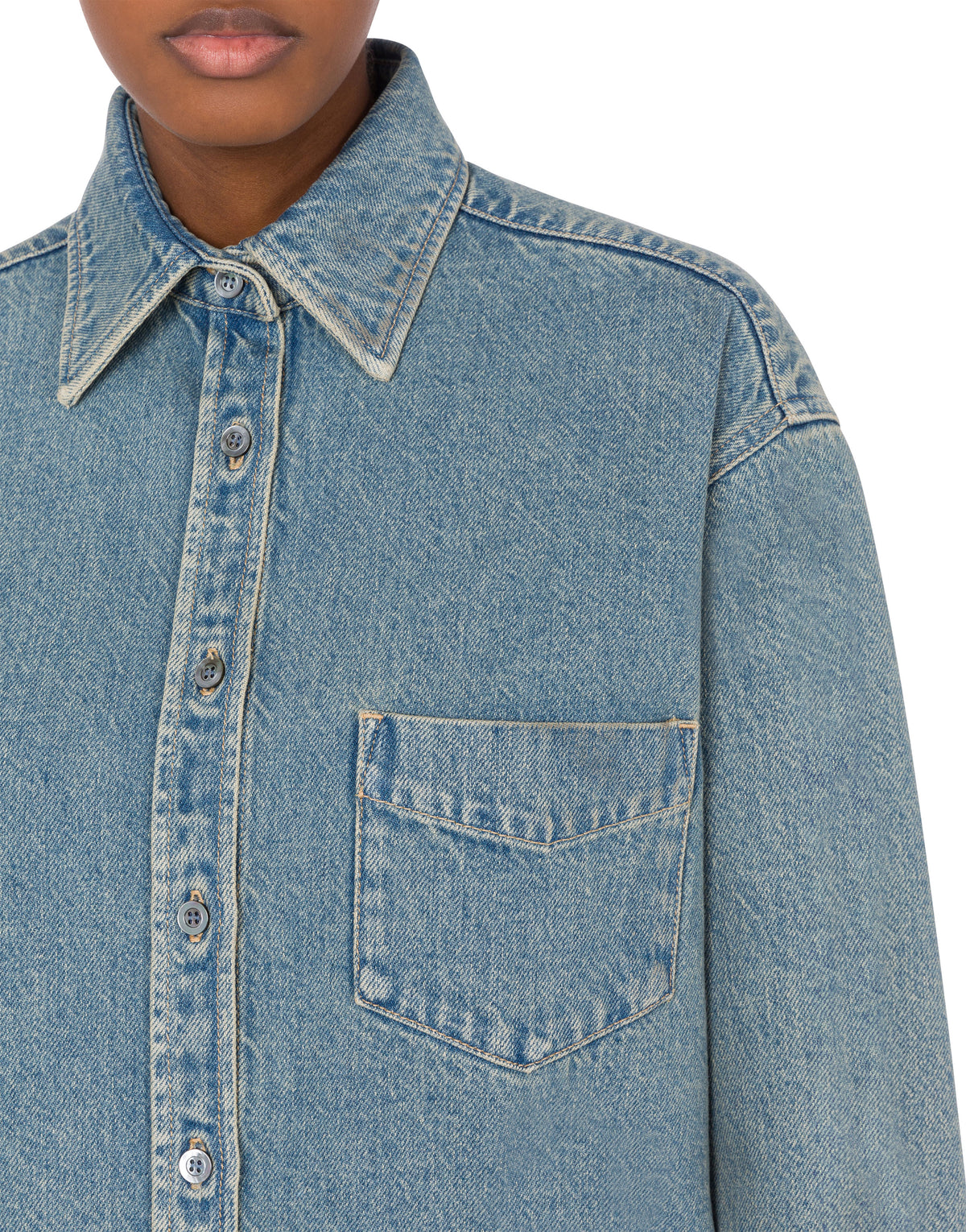 Chemise à poche en denim - Blue
